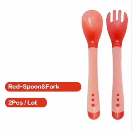 Children’s Tableware Baby Learning Dishes Suction Bowl Temperature Sensing Spoon