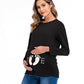Women's Round Neck Small Feet Print Maternity Top