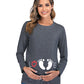 Women's Round Neck Small Feet Print Maternity Top