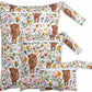 Little Jump Waterproof Cloth Diaper Wet Dry Bag Western Floral Cow Size S M L