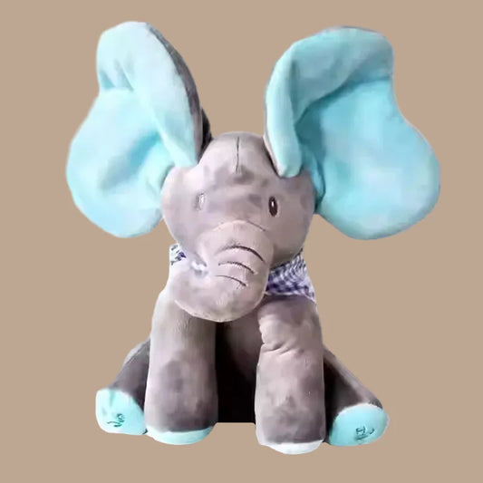 Interactive Peek-a-Boo Elephant Plush Toy - Educational Baby Toy for 6-18 Months